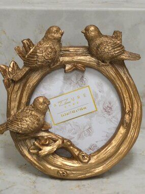 Azzure Home Round Gold Tabletop Picture Frame